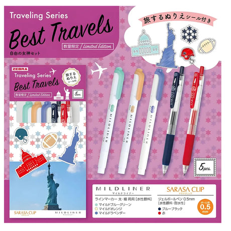 set destacadores y lápices gel sarasa zebra