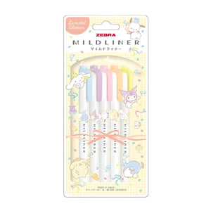 set 5 destacadores zebra mildliner sanrio